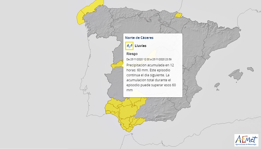 Activan La Alerta Amarilla Por Lluvias En El Norte De C Ceres