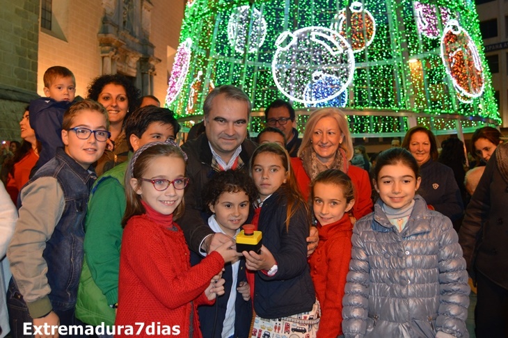 Encendido del alumbrado navideño en Badajoz