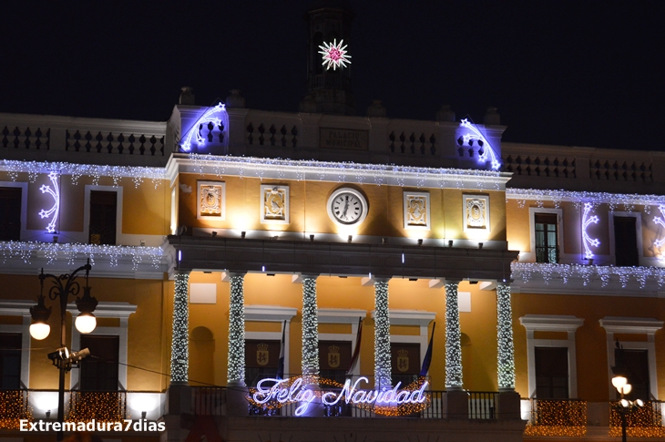 Encendido del alumbrado navideño en Badajoz