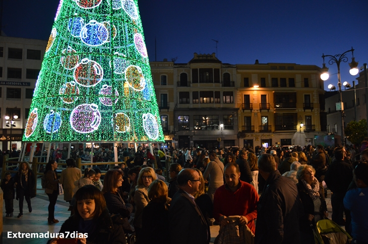 Encendido del alumbrado navideño en Badajoz