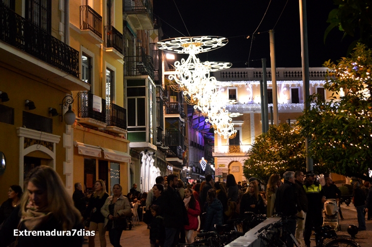 Encendido del alumbrado navideño en Badajoz