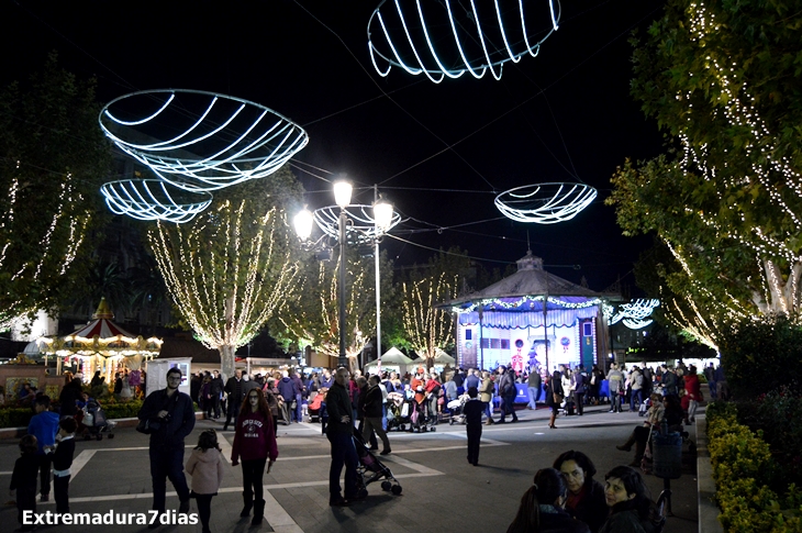 Encendido del alumbrado navideño en Badajoz