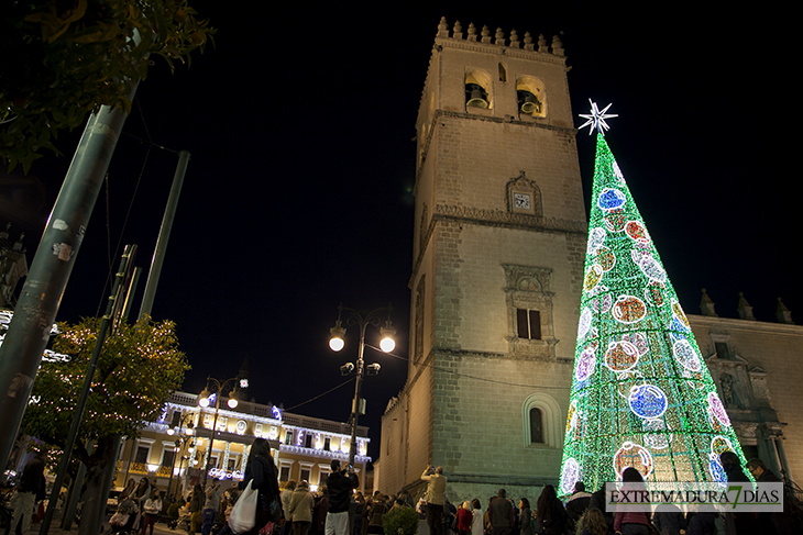 Encendido del alumbrado navideño en Badajoz