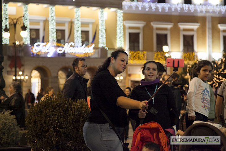 Encendido del alumbrado navideño en Badajoz