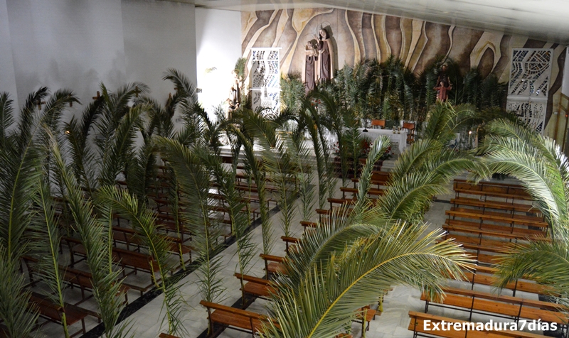 Un centenar de hojas de Palmera visten la Parroquia de Santa Teresa de Jesús