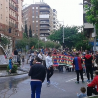 Apenas 200 personas celebran el título de liga culé en Badajoz