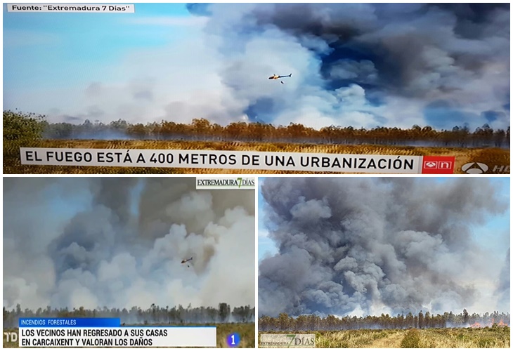 Informativos nacionales se hacen eco del incendio forestal de Bótoa