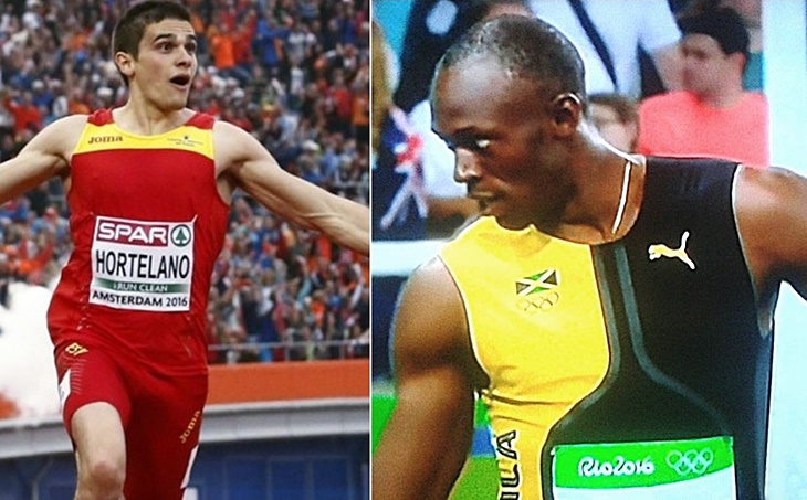 La bala española, Bruno Hortelano, reta a Usain Bolt