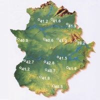 Temperaturas máximas registradas ayer en Extremadura