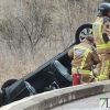 Accidente y vuelco entre Badajoz y Cerro Gordo