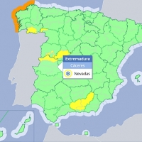 Todo el norte extremeño estará hoy en alerta amarilla por nieve