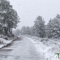 Así nevaba este viernes a 45 minutos de Badajoz