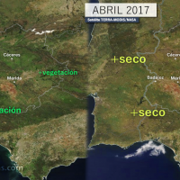 Extremadura, cada vez más seca desde el espacio debido a la falta de lluvias