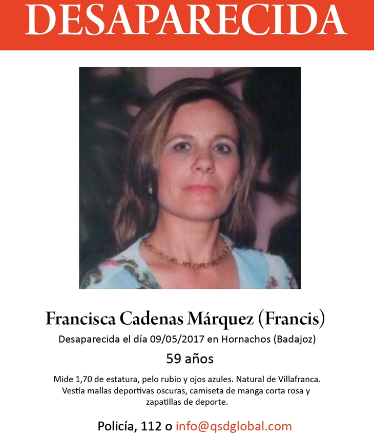 Una gigantesca operación tendrá lugar el sábado para encontrar a Francisca