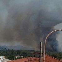 El Infoex actúa en un incendio forestal en La Codosera (Badajoz)