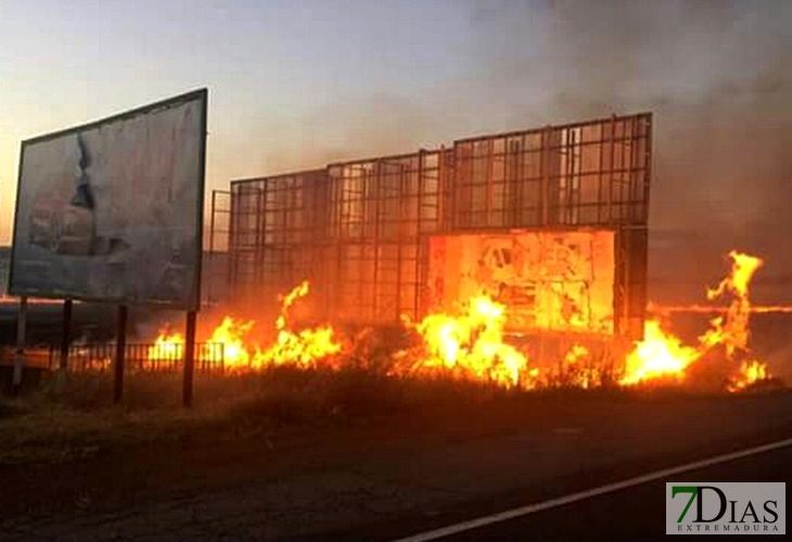 Un incendio de pasos pone en peligro una gasolinera en Mérida