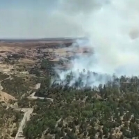 Estabilizado el incendio junto al puente de Alcántara (Cáceres)