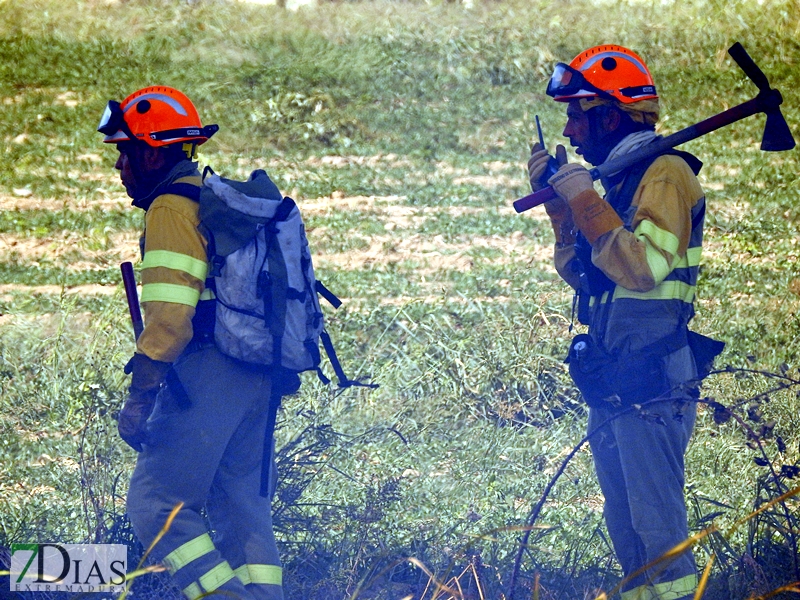 Incendio forestal en Balboa (Badajoz)