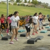 Los pacenses se pone en forma en el parque del Guadiana