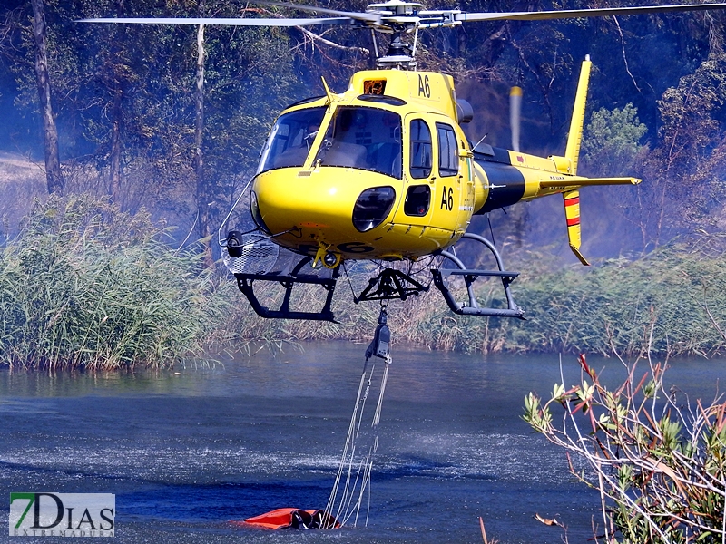 Incendio forestal en Balboa (Badajoz)