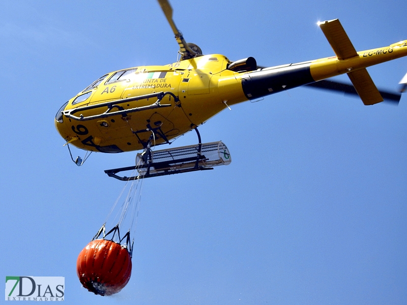 Incendio forestal en Balboa (Badajoz)