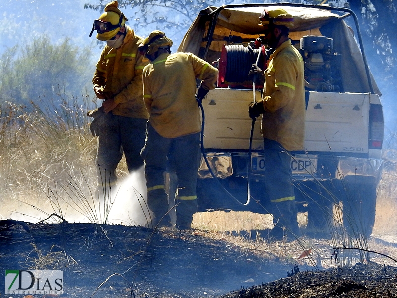 Incendio forestal en Balboa (Badajoz)