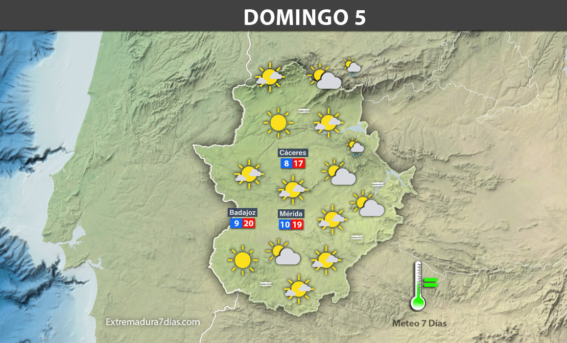 Previsión completa para toda esta semana en Extremadura