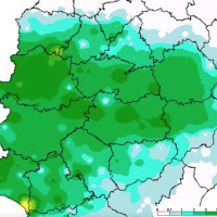 Así se han repartido las últimas lluvias en Extremadura ¿Dónde ha llovido más?