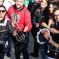 Las comparsas de Badajoz presentes en Madrid por un #TrenDignoYa