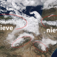 El norte de España luce blanco desde el espacio tras las últimas nevadas