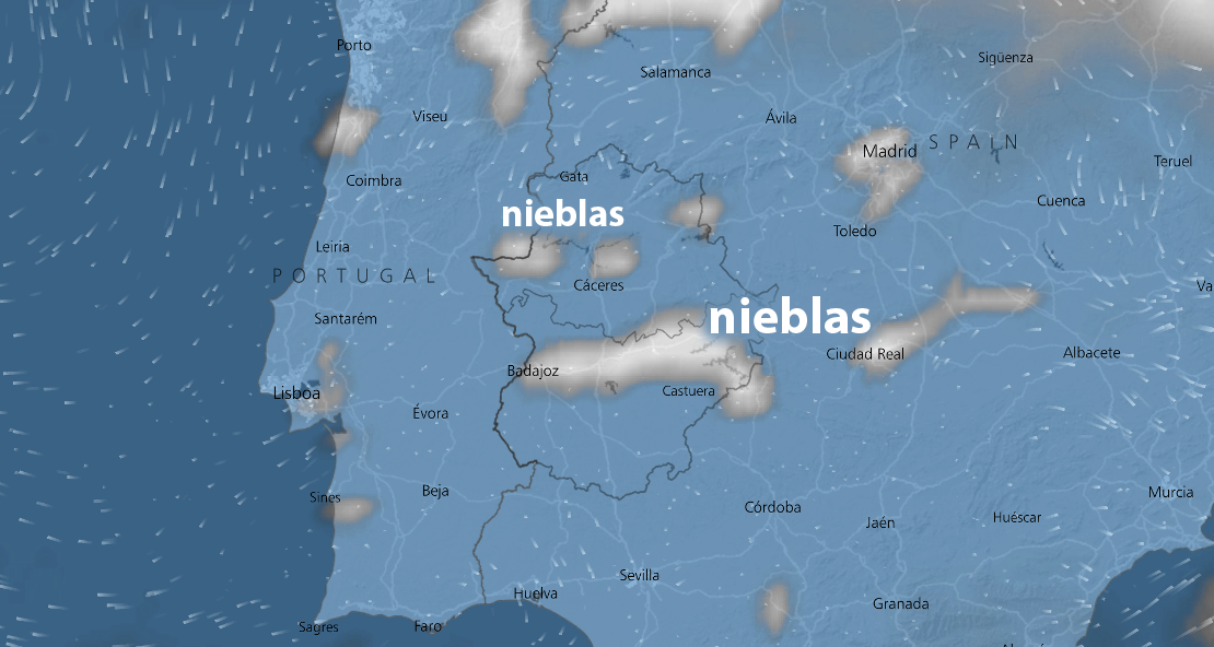 Extremadura podría amanecer este viernes con algunas nieblas