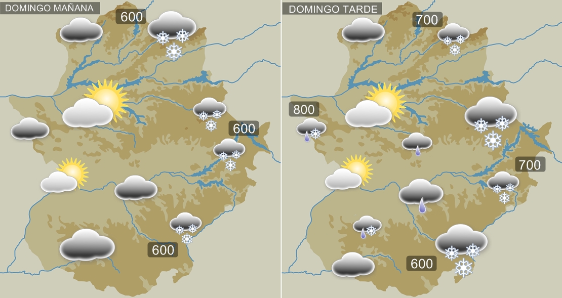 La nieve visitará Extremadura este domingo por encima de los 600 metros