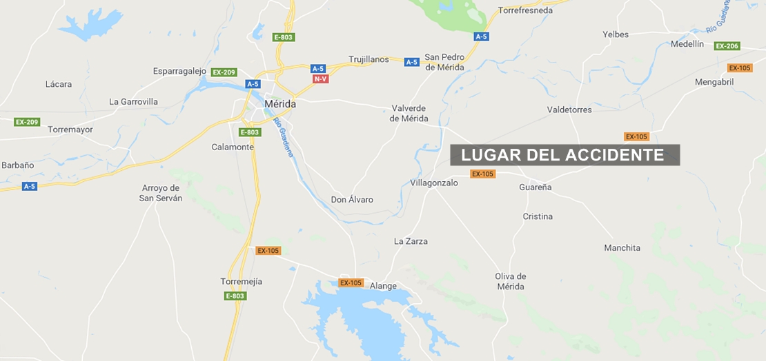 Dos heridos en un accidente de tráfico en Guareña (Badajoz)