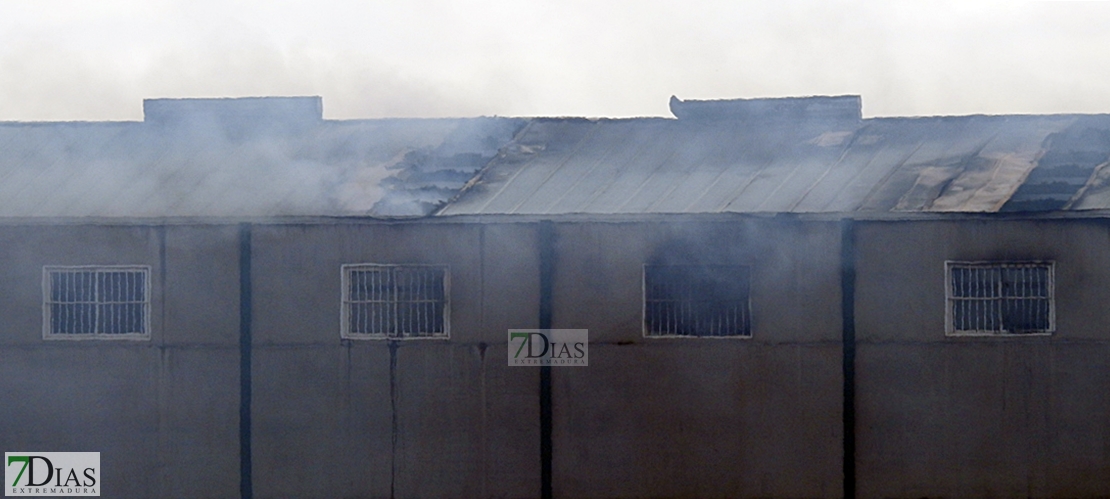 Arde una planta de reciclaje en Villafranca (Badajoz)