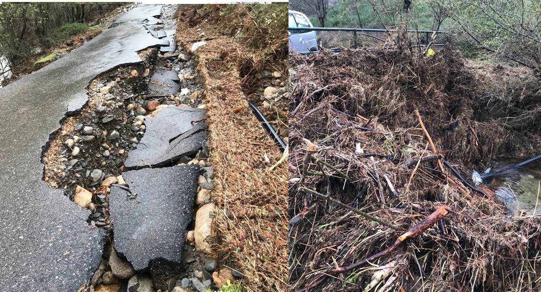 La pista que lleva hasta el embalse de Acebo, un peligro