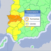 Badajoz, Cáceres y Mérida en alerta naranja este jueves