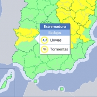 Activada la alerta amarilla por tormentas en todo el centro de Extremadura