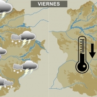 Alerta amarilla por tormenta, granizo y viento en varias comarcas para el viernes