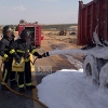 Incendio de un tráiler mientras circulaba por la carretera N-502