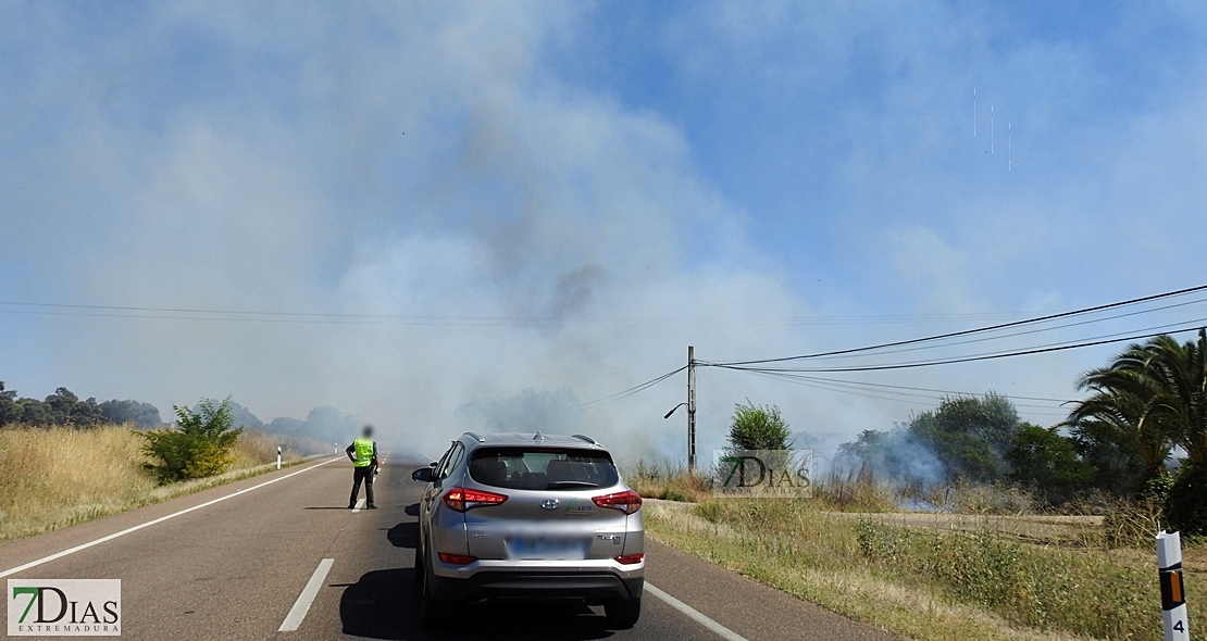 Un incendio obliga a cortar la carretera de Sevilla casi una hora