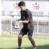 Imágenes del entrenamiento del CD. Badajoz ante su público