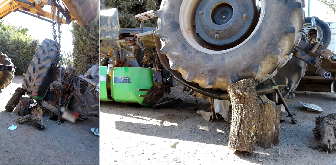 Grave al volcar su tractor y quedar atrapado (BA)