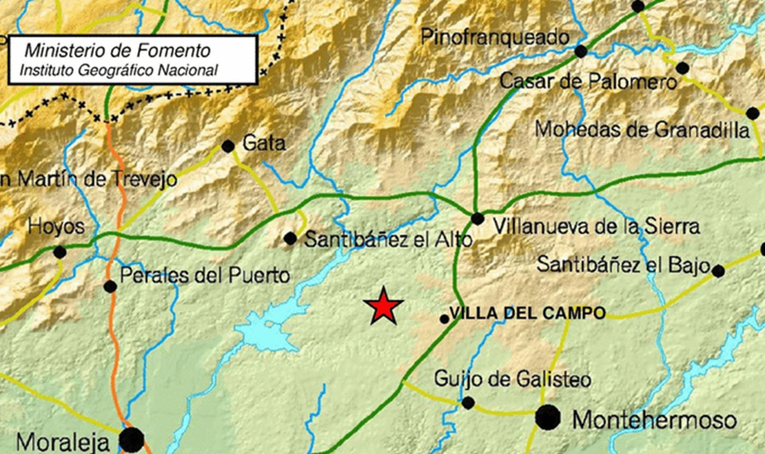 Nuevo terremoto en la provincia de Cáceres