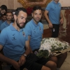 Imágenes de la ofrenda floral del CD. Badajoz a la Virgen de la Soledad