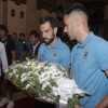 Imágenes de la ofrenda floral del CD. Badajoz a la Virgen de la Soledad