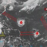 Tres huracanes conviven en el Atlántico