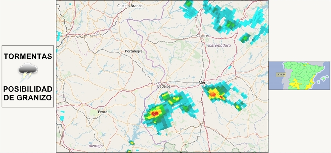 Comienzan a formarse importantes tormentas en Extremadura