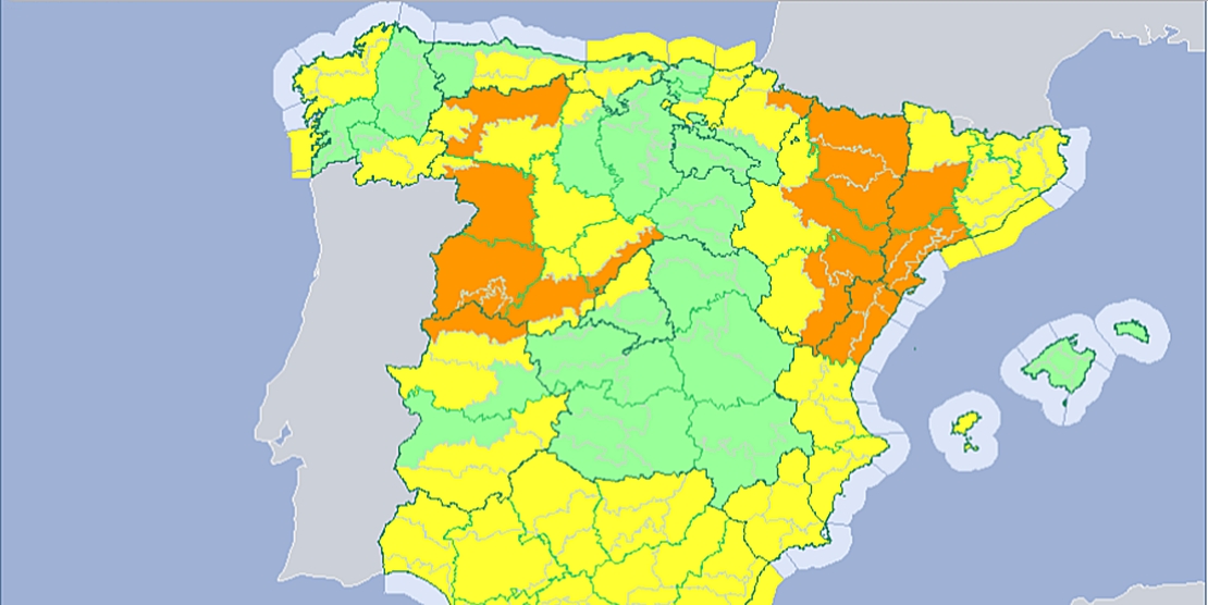 AEMET amplía los avisos para el domingo