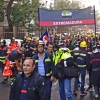 Imágenes de los bomberos extremeños manifestándose en Madrid