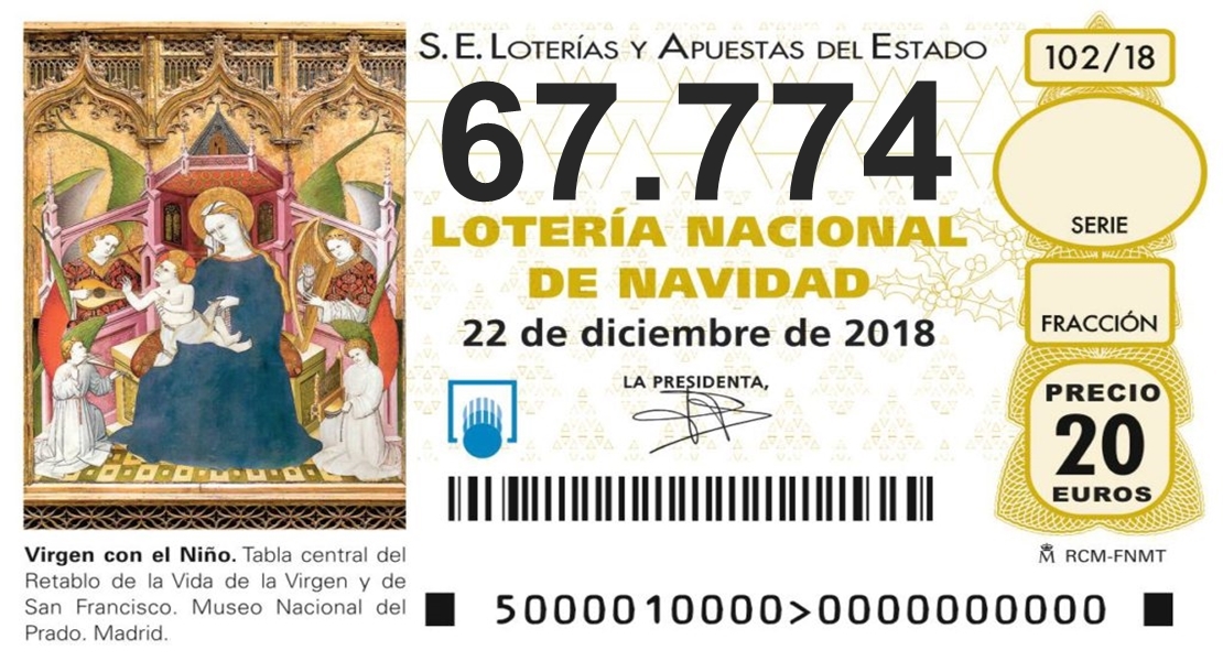 Sale el otro cuarto premio, 67.774